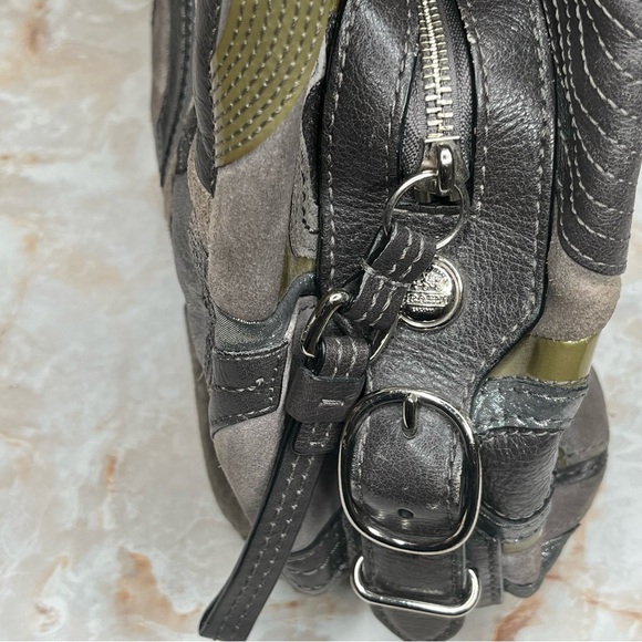 COACH MAGGIE MIA INLAID C LEATHER and SUEDE HOBO SHOULDER HANDBAG F1069-15770 - Picture 10 of 15